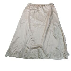 Vintage Artilon Nylon Half Slip Beige Lace Trim‎ Small Lingerie Petticoat